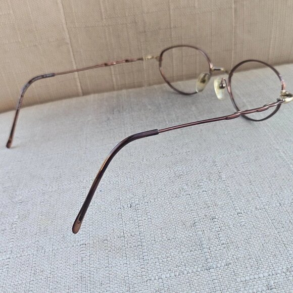 Vintage Kirkland Signature Eyeglasses Frame Brown/Gold Tone Glasses Made Italy - Picture 7 of 13